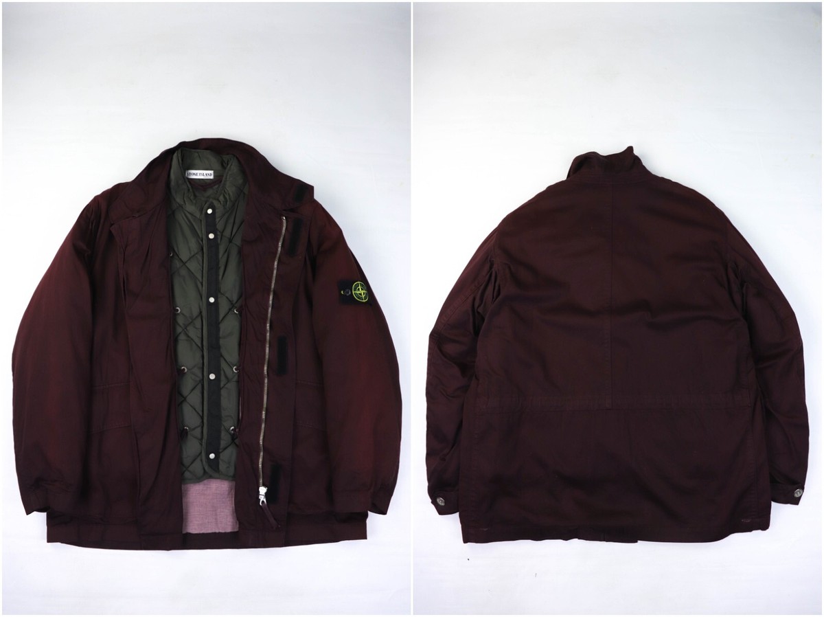 Men's Vintage Stone Island Raso Gommato Burgundy AW 2in1 Men's Vintage Stone Island Raso Gommato Burgundy AW 2in1