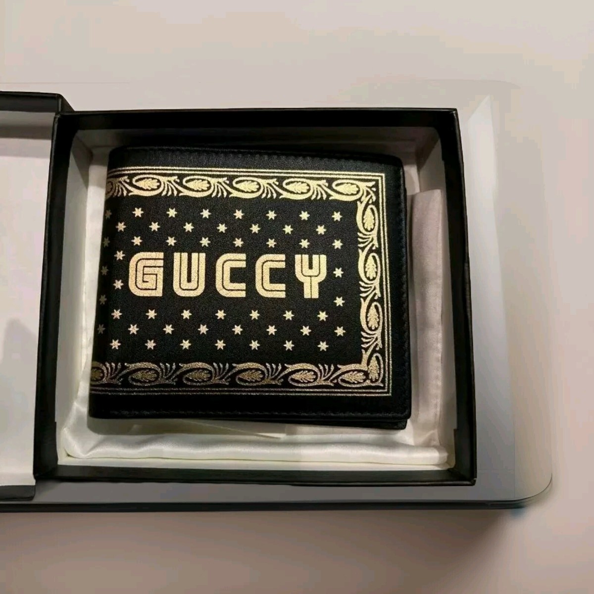 GUCCI × SEGA Bi-fold Wallet Black Gold Rare Used GC Tokyo Limited