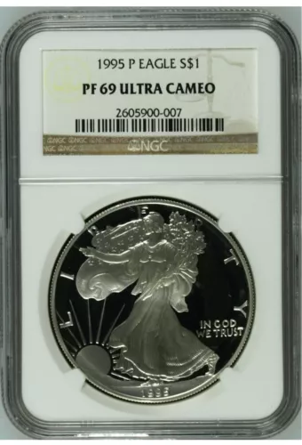 1995-P American Silver Eagle $1 NGC PF 69 Ultra Cameo