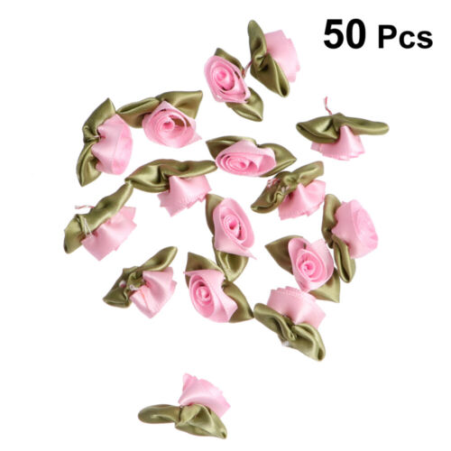  Rosendekor Stoffblumen Zum Basteln Bandblumen Ribbon Künstlich Strasssteine - Bild 1 von 17