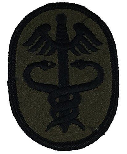 US ARMY MEDICAL COMMAND MEDCOM PATCH CADUCEUS OD GREEN FT SAM HOUSTON - Picture 1 of 1