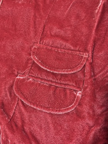 J. Jill Velvet Blazer Jacket Sz Medium burgundy Red Y2K Preppy Party Evening - Picture 2 of 14