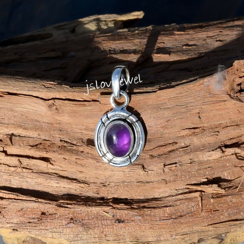Pendentif cadeau fait main en argent sterling 925 avec améthyste et