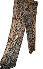 INC Wide-Leg Pull-On Pants Black/Ivory Snakeskin Print Sz LARGE NWT Poly/Span