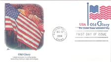 FLAG OLD GLORY G RATE #u633  1994 FLEETWOOD CACHET FDC UNADDR