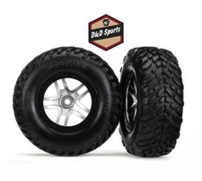 Traxxas 6892 - Tires/Wheels Assembled Glued SCT Split-Spoke Satin