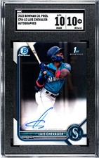 LUIS CHEVALIER 2022 Bowman Chrome CPA-LC Auto 10 SGC 10 SEATTLE MARINERS