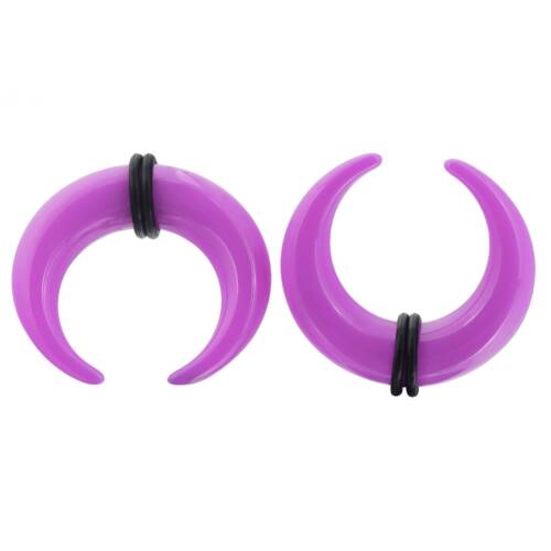 16PCS Acrylic Crescent Horseshoes Taper Set Pincher Septum Rings Gauges 14G-00G - Picture 20 of 25