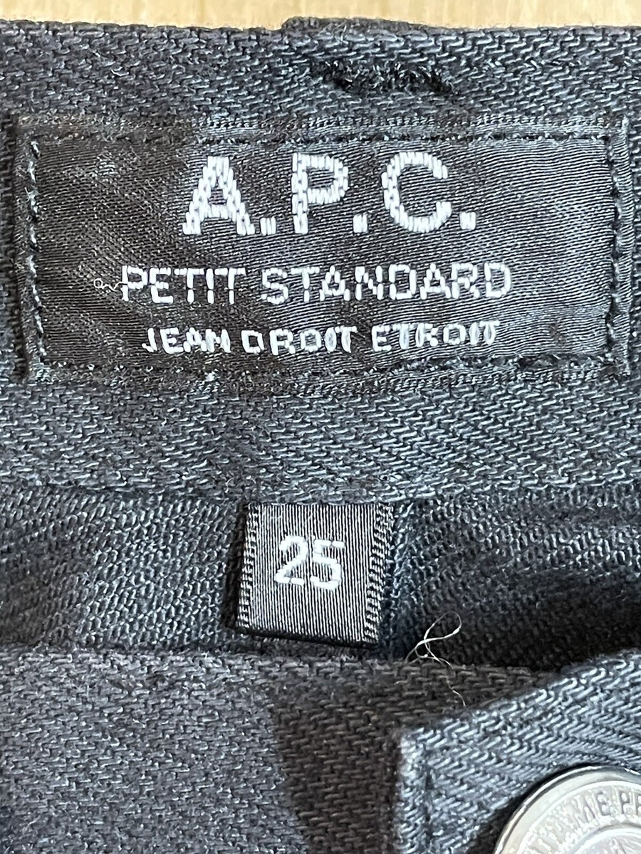 APC Petit Standard Jean Droit Etroit Black Size 25X27 Button Fly