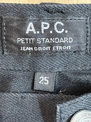 APC Petit Standard Jean Droit Etroit Black Size 25X27 Button Fly