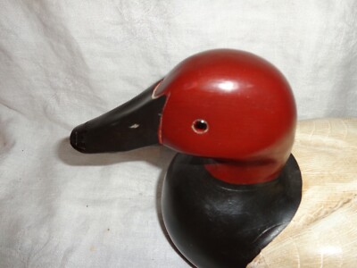 Carved Wood Canvas Back Drake Duck Decoy, R. Jong The Boyds