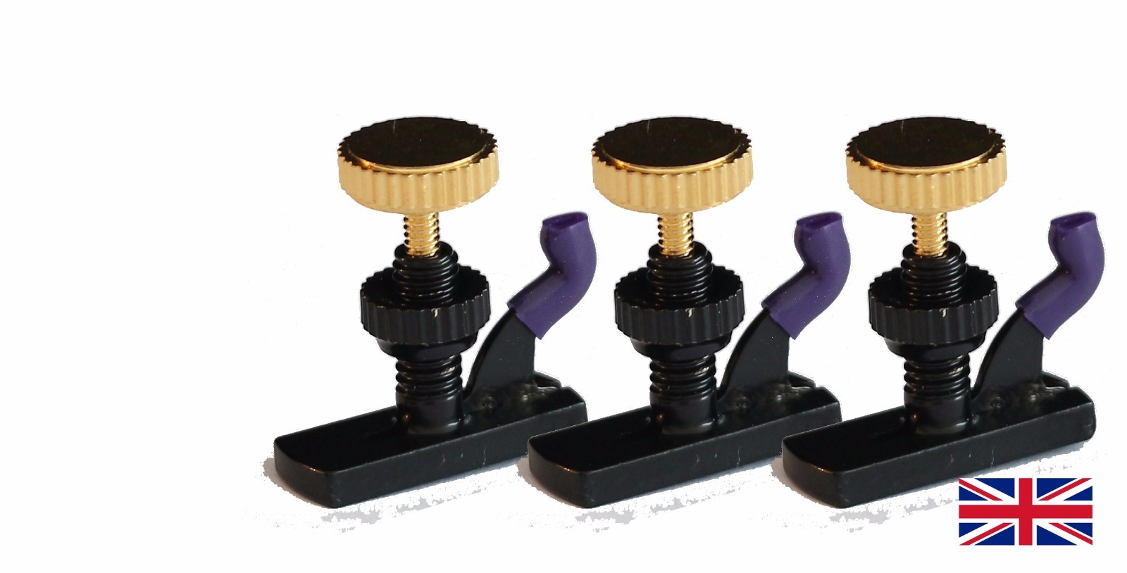 Violin String Fine Tune Adjuster Hill Model Black / Gold Screws Tuner