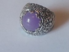 925 Sterling Silver Ring w/ Purple Stone Size 7 R-73 NEW