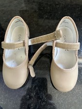 Capezio Tele Tone Tap Leather Dance Girls Size 9W
