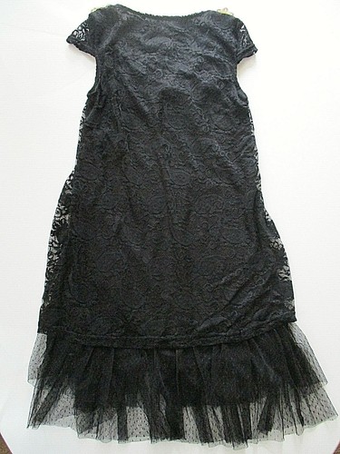 SPICY GIRL Dress Sz S/M Girl's 8-10yrs Black Ivory Lacy Lightweight Special NWT - Picture 5 of 6