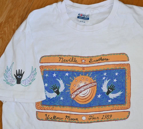 THE NEVILLE BROTHERS rare concert tour tee t-shir 1980s vintage concert t-shirt, vintage, size XL, single stitch, B+ condition