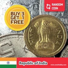 Republic of India Coin: 1 Random Collectible Old Indian Coin for Coin Collecting