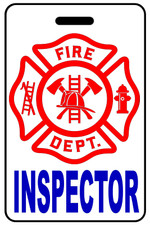 Personalized Inspector Firefighter Cross Luggage/Gear Bag Tag
