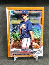 2021 Bowman Chrome Braden Shewmake /25 ORANGE SHIMMER SSP Case Hit RC #BCP-48 📈