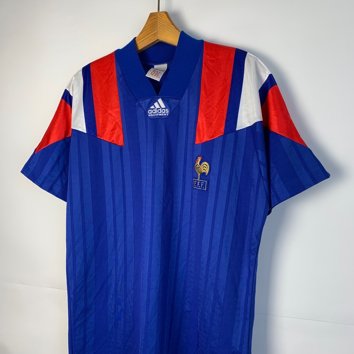 サッカー フランス代表 1992 1993 ユニフォーム デサント アディダス FRANCE 1992 1993 HOME FOOTBALL SHIRT SOCCER JERSEY ADIDAS