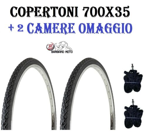 2 Copertoni Bici 28 City Bike 700 x 35 28 X 1 5/8 3/8 Pneumatici + 2 Camere - Photo 1/1