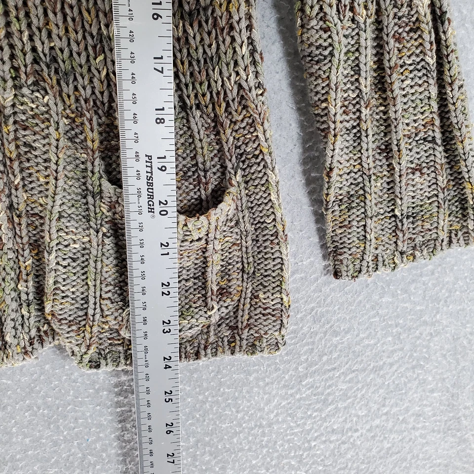 BCBGMAXAZRIA Niñas Suéter Grande Marrón Cárdigan Con Capucha Mangas Campana Cuello en V Foto 4 de 4