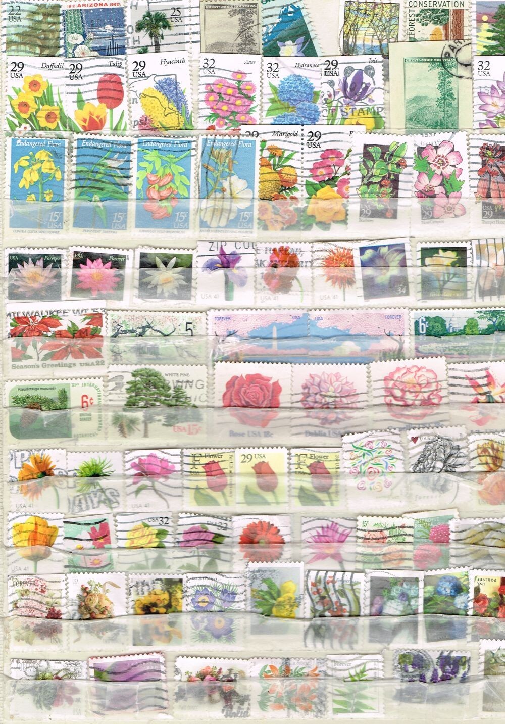 75 Flowers Cancelled US Postage sTamps (13324) eBay