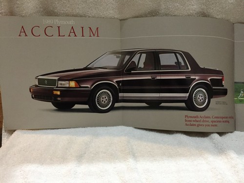 1989 PLYMOUTH ACCLAIM LE LX SHOWROOM BROCHURE W/EXTERIOR COLORS "NOS"  - Picture 3 of 7