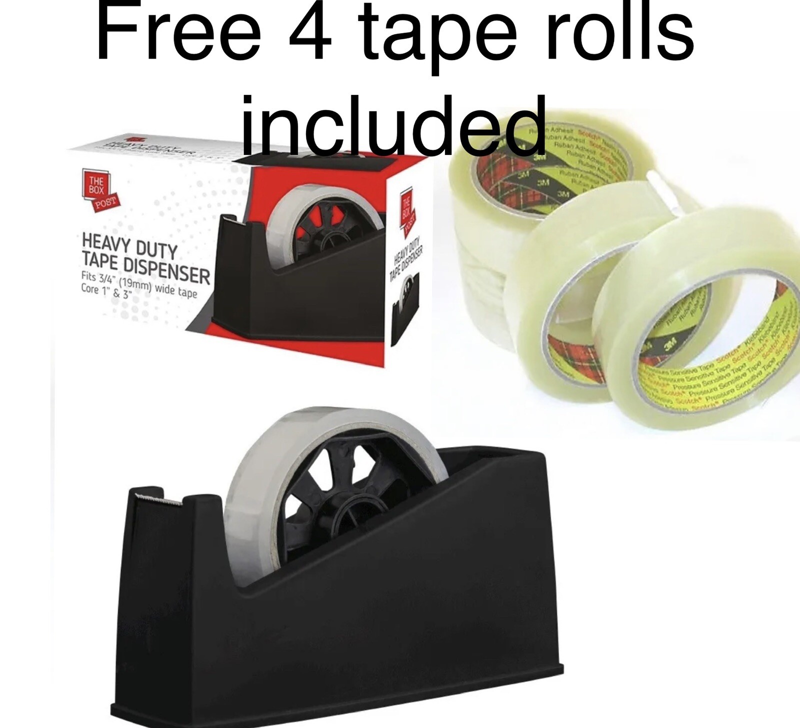 Heavy Duty Tape Dispenser Desktop Office Sellotape Sticky Cellotape