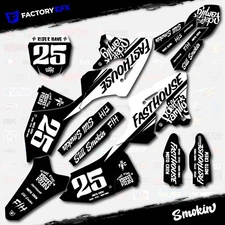 Black & White Smokin Graphics Kit fit Yamaha Yz125 Yz250 22-24 Plates YZ 125 250