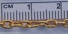 25 Feet 4x3mm GOLD PLATED Cable CHAIN ~BULK Lot ~Sturdy QUALITY CHAIN Steel base