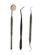 Dental Calculus Plaque Remover Tooth Scraper Dentist Mouth Mirror Handle Exam
