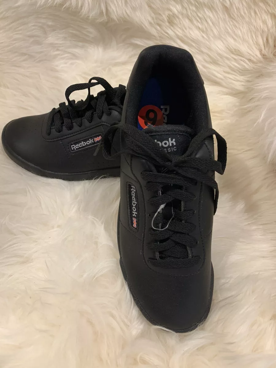 Reebok Classic Princess Black Womens Walking Shoes Size 6 NEW