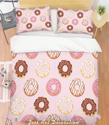 3D Donuts Pattern Colorful Quilt Cover Set Bedding Sets Pillowcases 64