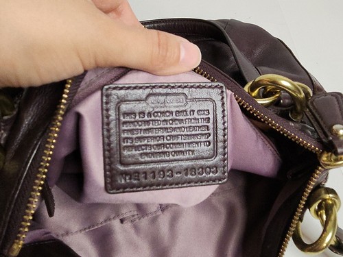 Vintage Coach Kristin Spectator N/S Tote Purple/Ostrich #18303 w/ Dust Bag - 第 18/19 張圖片