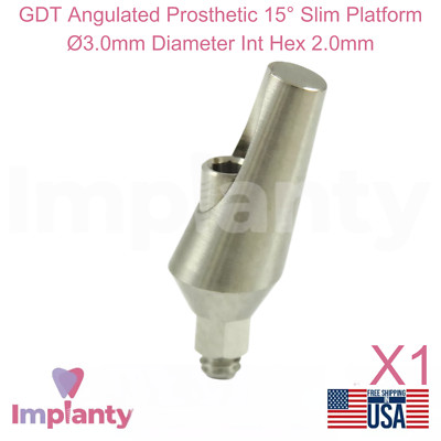 GDT Winkelprothese 15° Slim Plattform Ø3,0mm Durchmesser Int Sechskant 2,0mm