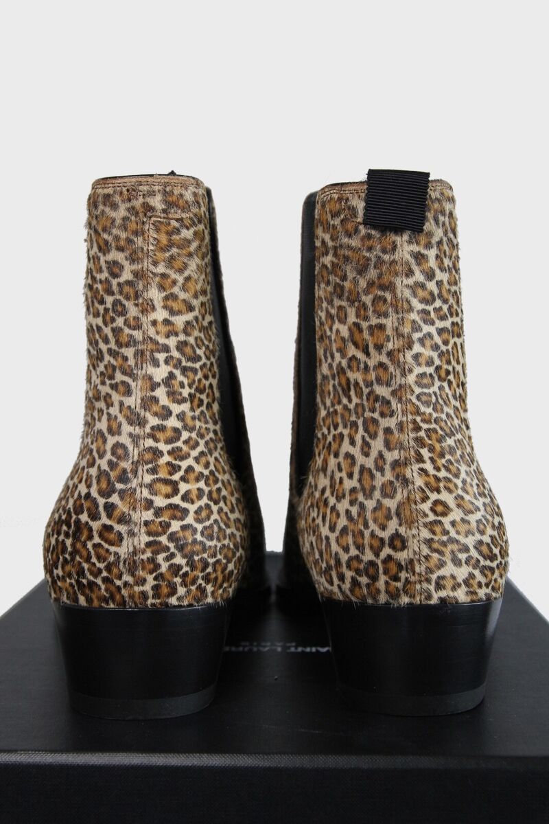 SS19 Celine Leopard Chelsea Boots Calfskin Leather Hedi SS19 Celine Leopard Chelsea Boots Calfskin Leather Hedi