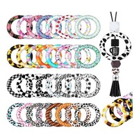 32 StüCk Silikon Perlenringe 65Mm Rund Silikon Diy SchlüSselanhäNger Kette