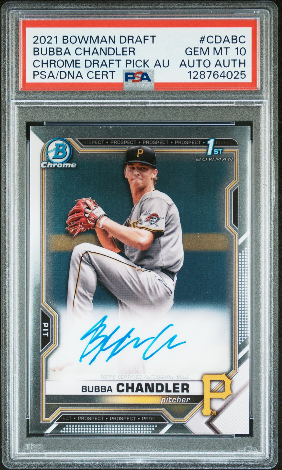 2021 BOWMAN DRAFT CHROME DP AUTOS #CDABC BUBBA CHANDLER PSA 10 AUTO AUTHENTIC