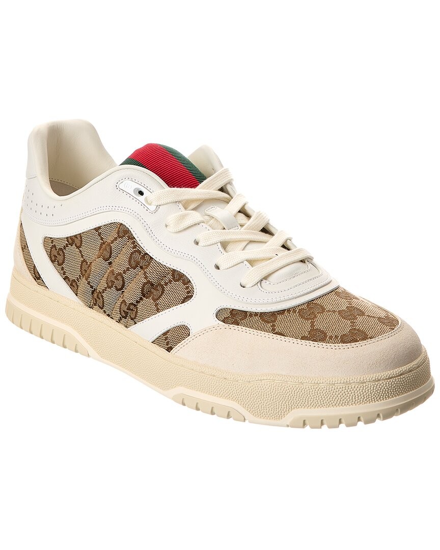 Gucci Re-Web Gg Canvas - Leather Sneaker Mens Brown 7 156190₽