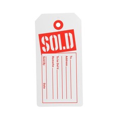 Red/White Sold Slit Tags 2-3/8"W x 4-3/4"H  - Box of 1,000
