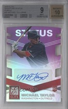 2015 Elite Signatures Status Purple Die-Cut 40/99 Michael Taylor BGS 9 Auto 2e6