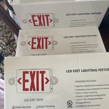 TANLUX Red Exit Sign, LED Emergency Exit Light with Battery Backup, UL Listed...
