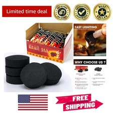 Quick Light 100 Charcoal Disks - Instant Fire Coal Tablets for BBQ Incense