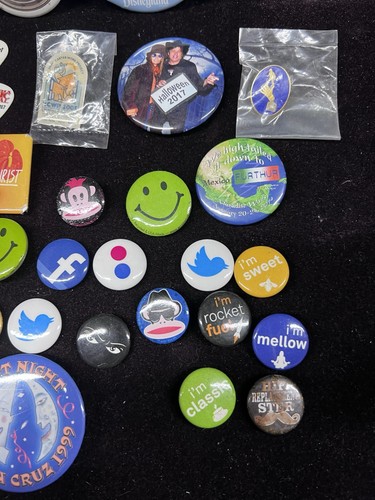 Vintage Pin Back Button HUGE Lot Politics Social Media Breweries Smile With Misc - Picture 3 of 5