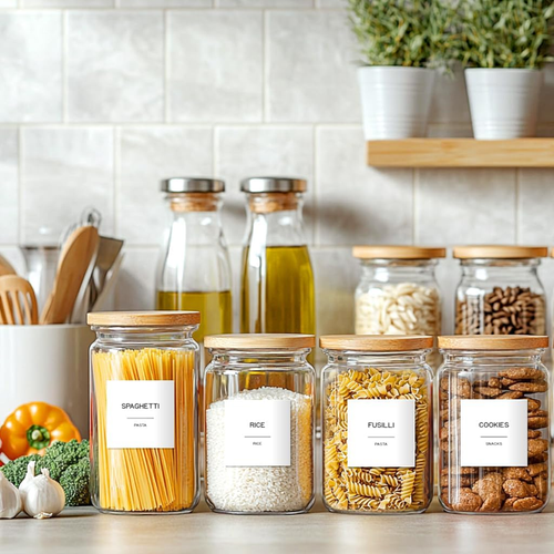 288 Pantry Labels for Food Containers,Preprinted Minimalist Waterproof Stickers - Picture 6 of 6