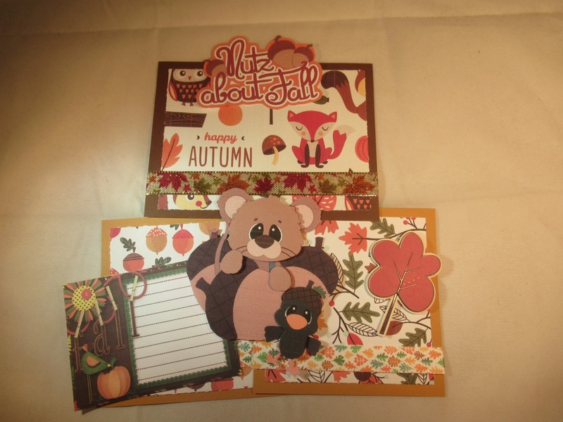 NUTZ ABOUT FALL  3D PAPER PIECING  SCRAPBOOK PAGE MAT SET