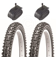 Asc 2 Fahrradreifen Mtb 20 X 1.95 Schwarz Mit Schrader-SchläUchen Schlauchreifen