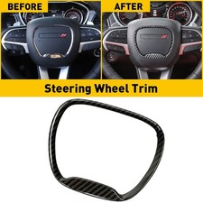 Steering Wheel Cover Trim Bezel For Challenger Dodge Charger Carbon Fiber 2015