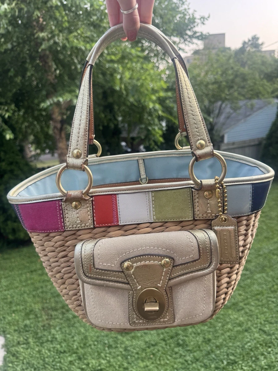 バッグ COACH Legacy Turnlock Straw Basket Bag Coach Turn Lock Bags & Women's Straw Exterior for sale | eBay